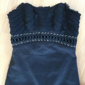 LaRok Bodycon Black Lace-up Strapless Dress